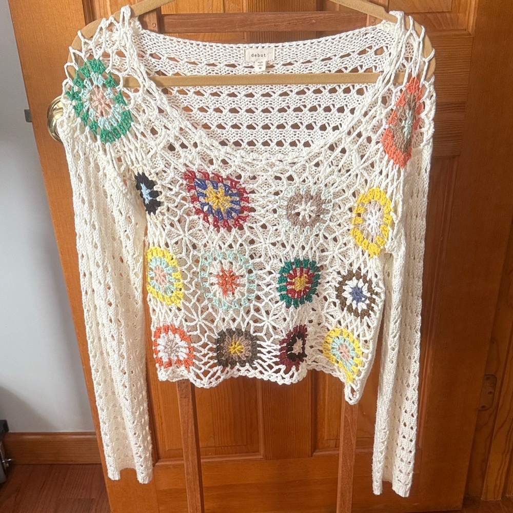 Debut Multicolor Crochet Sweater
